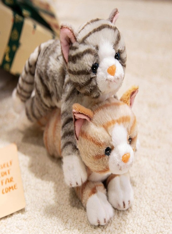PEACH CAT Striped Cat Stuffed Animal 9.8" Realistic Kitten Plushies Soft Plush Toys Gifts for Kids Yellow - Image 5